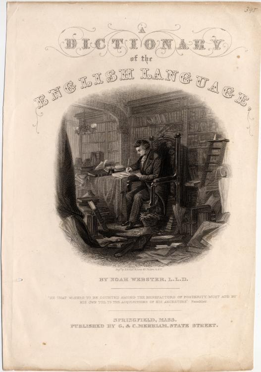 Title page of Noah Webster's Dictionary of the English Language