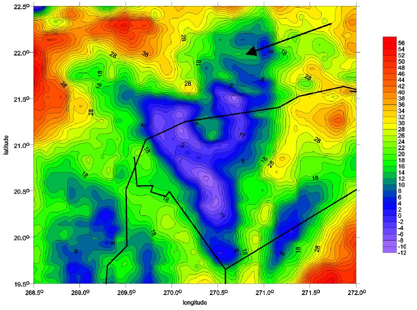 Gravity anomaly map of the buried Chicxulub crater