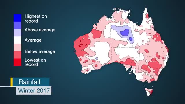 A map of Australian rainfall for winter 2017