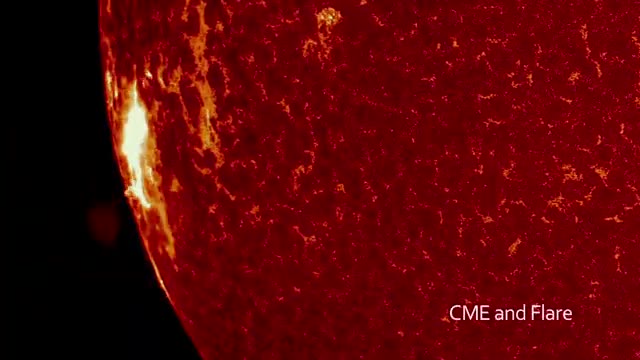 A bright flare on the limb of the Sun