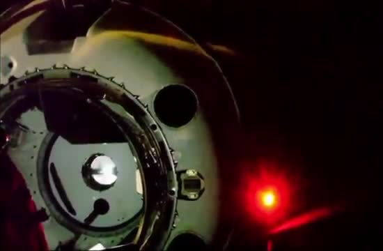 The docking mechanism on a Crew Dragon spacecraft.