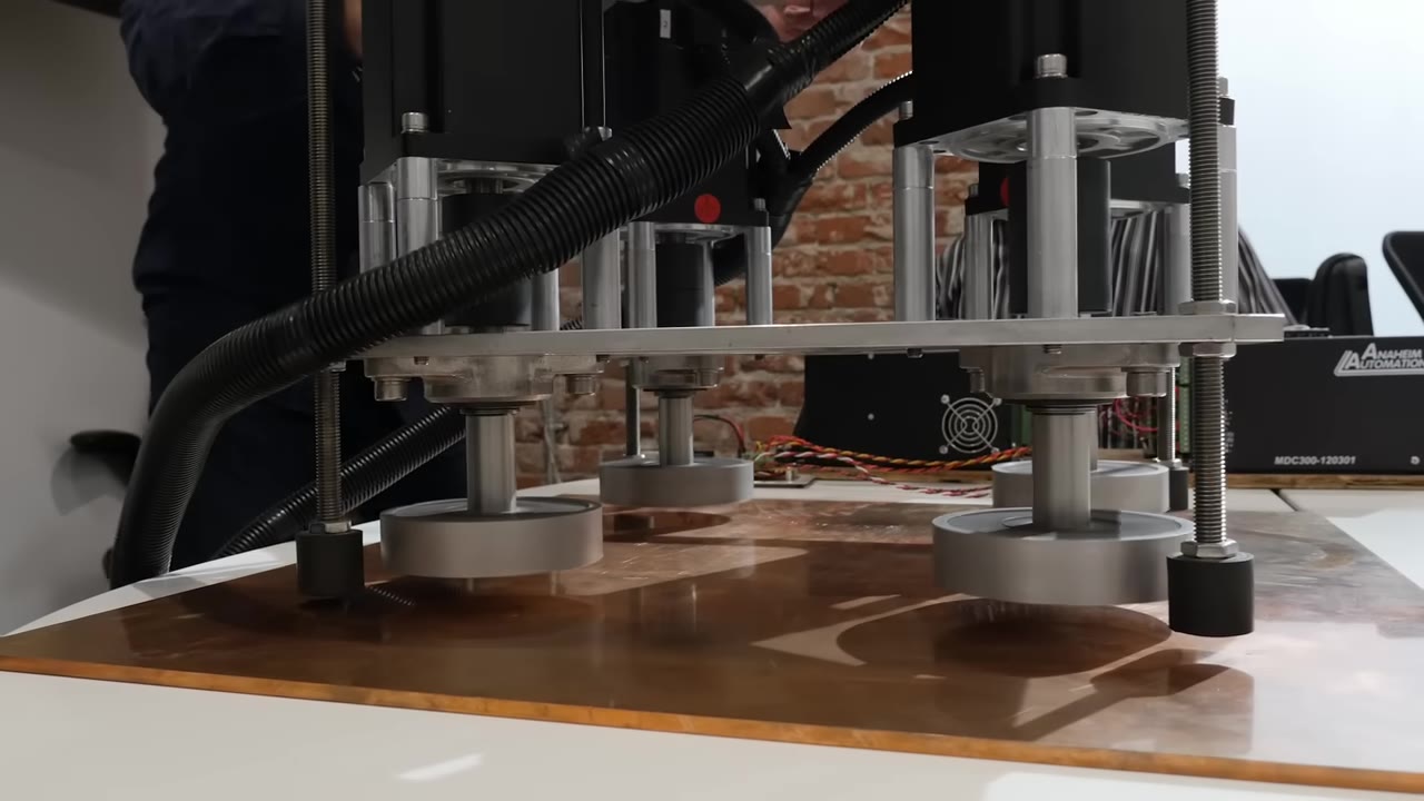 Halbach array magnets levitating over a copper surface