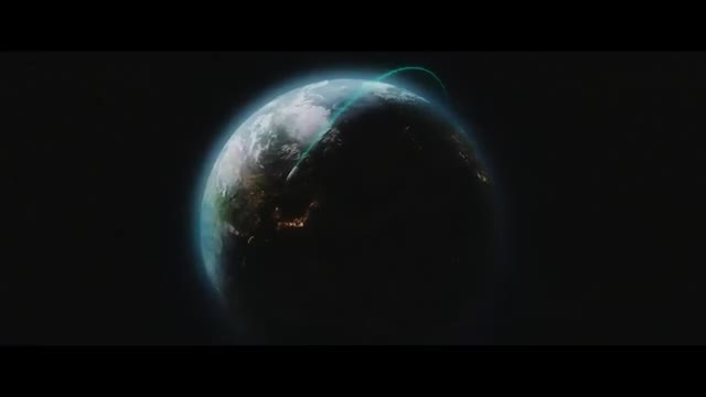 Earth with a glowing arc of a suborbital flight path