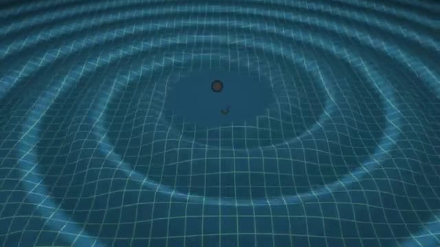 Ripples around two merging black holes