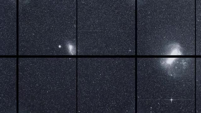 A grid of star fields with galaxies, from TESS's first year of surveying