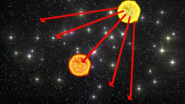 Starlight bent around a nearer star