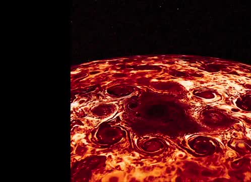 Jupiter's south pole ringed by cyclones