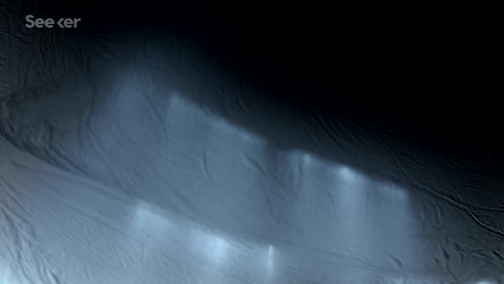 Ridged ice surface in dim light