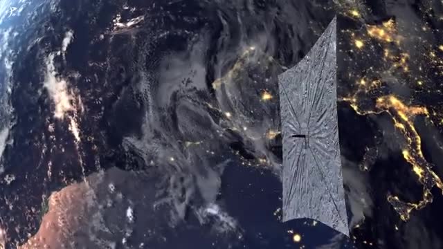 A reflective solar sail over Earth's night side