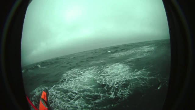A view of rough ocean from a wind-powered research drone.