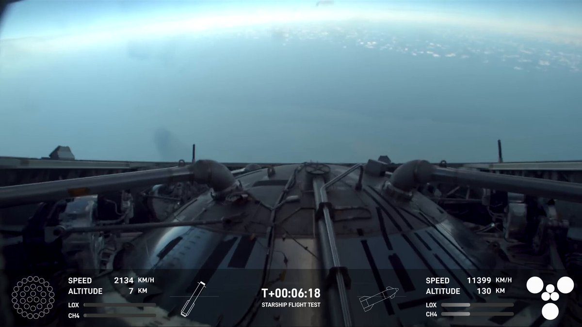 Starship Flight 7 Super Heavy booster returning to the Starbase catch tower, January 16, 2025