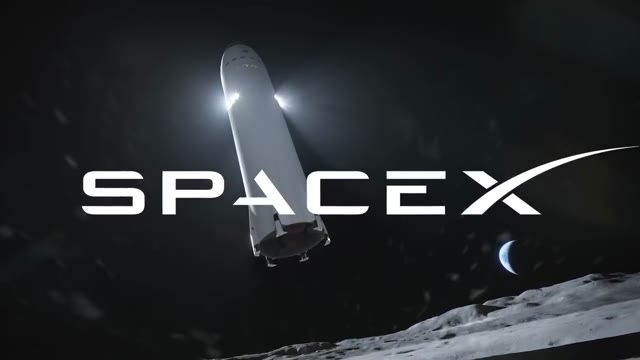 Starship nose above the lunar surface in a render