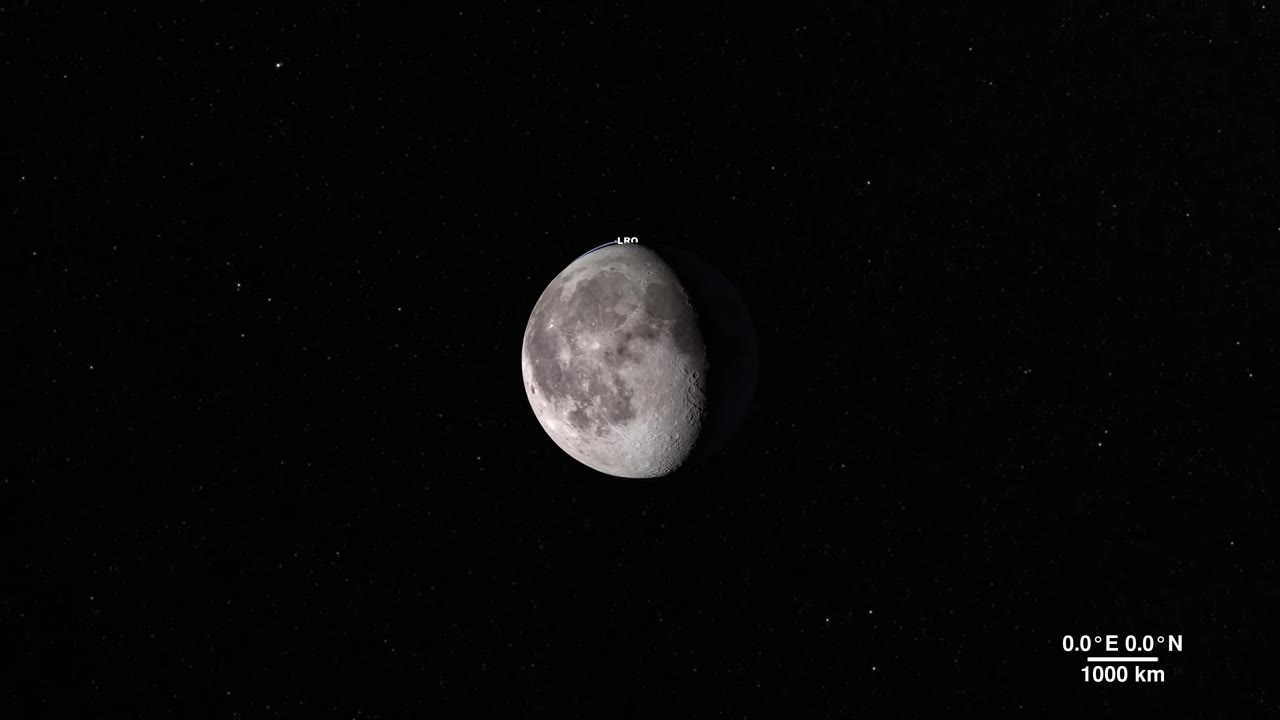 Gibbous Moon surface from Lunar Reconnaissance Orbiter imagery