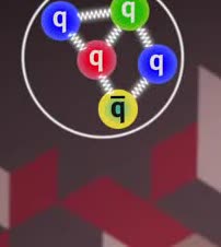 A five-quark state drawn as four quarks and one antiquark