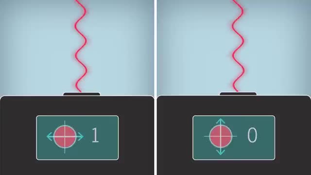 Two detectors reading a photon as 1 and 0