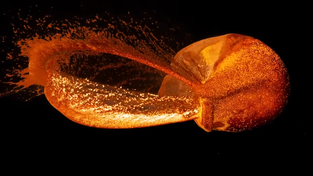 Glowing orange disk of molten debris after a planetary collision