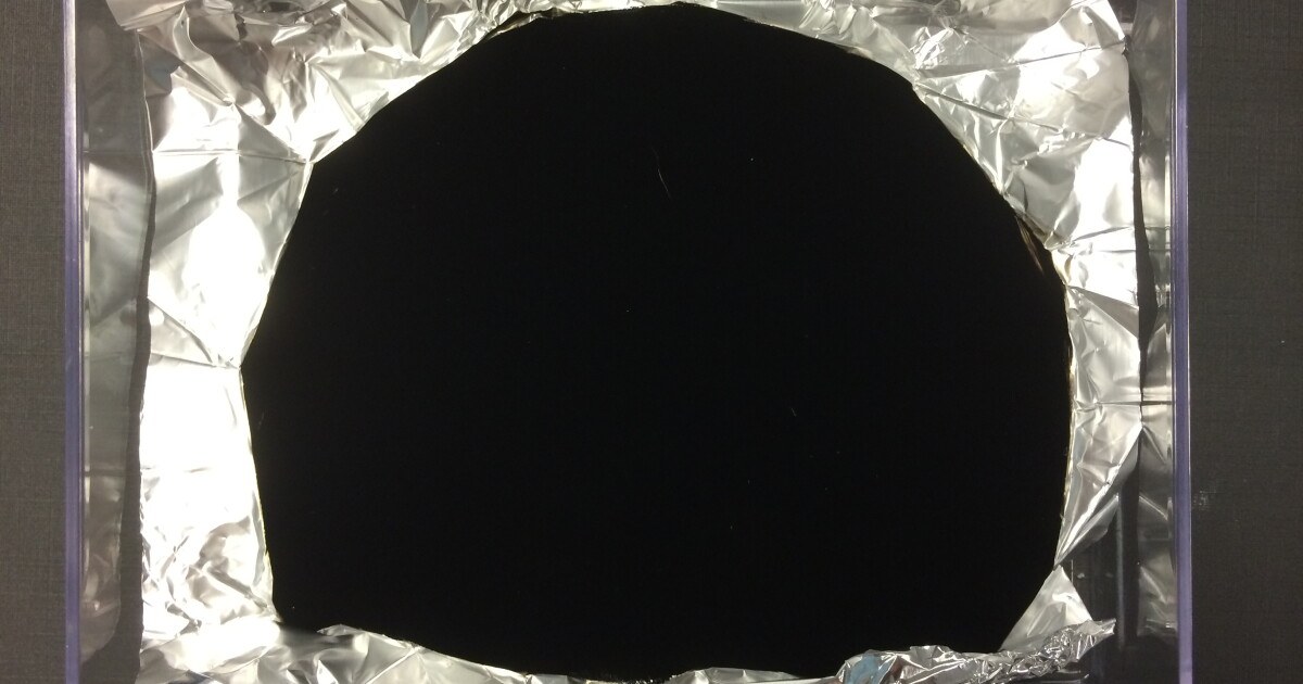 Vantablack-coated object that looks like a flat black hole