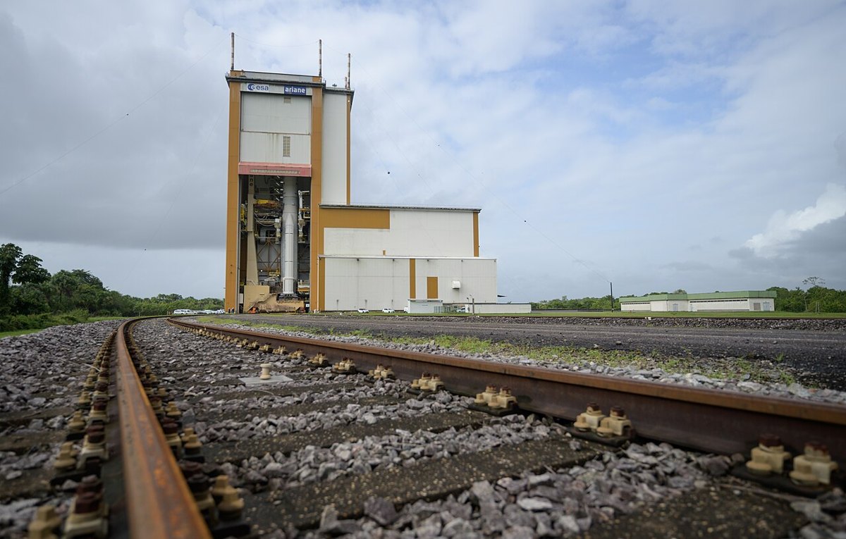 Ariane 5 rocket on its launch pad