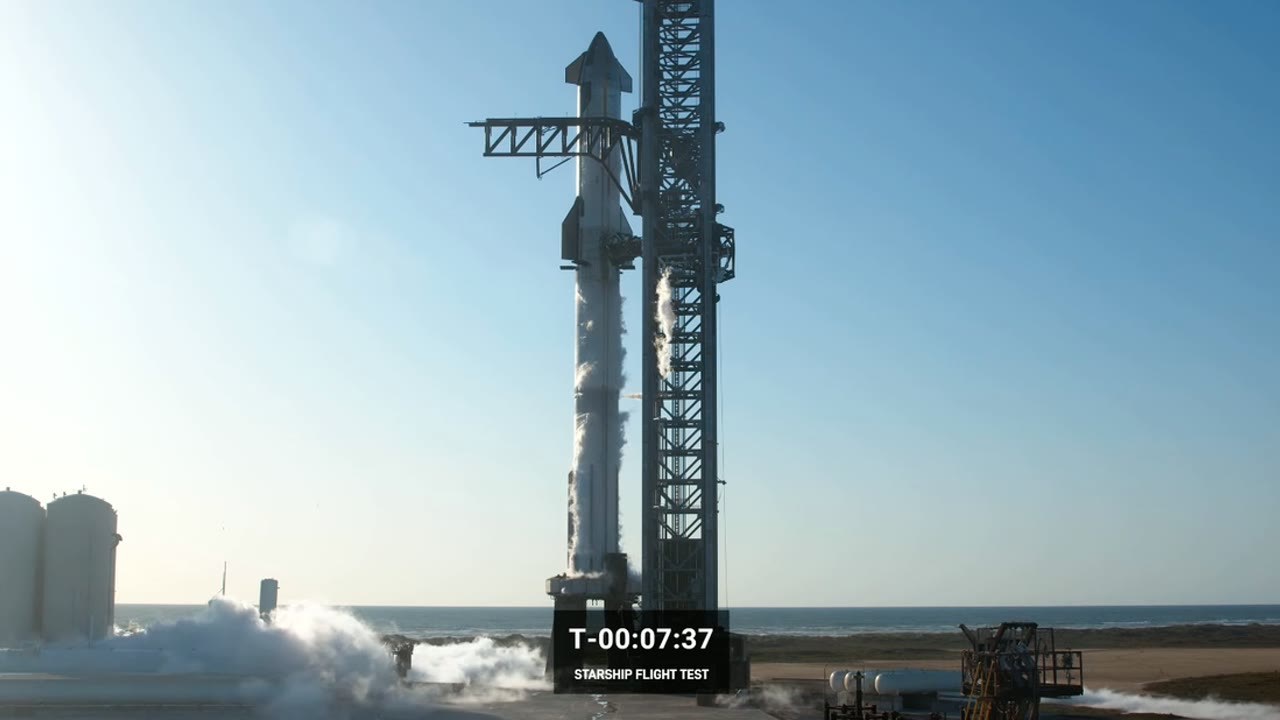 SpaceX Starship Flight 1 stack at Starbase ahead of the April 2023 scrub