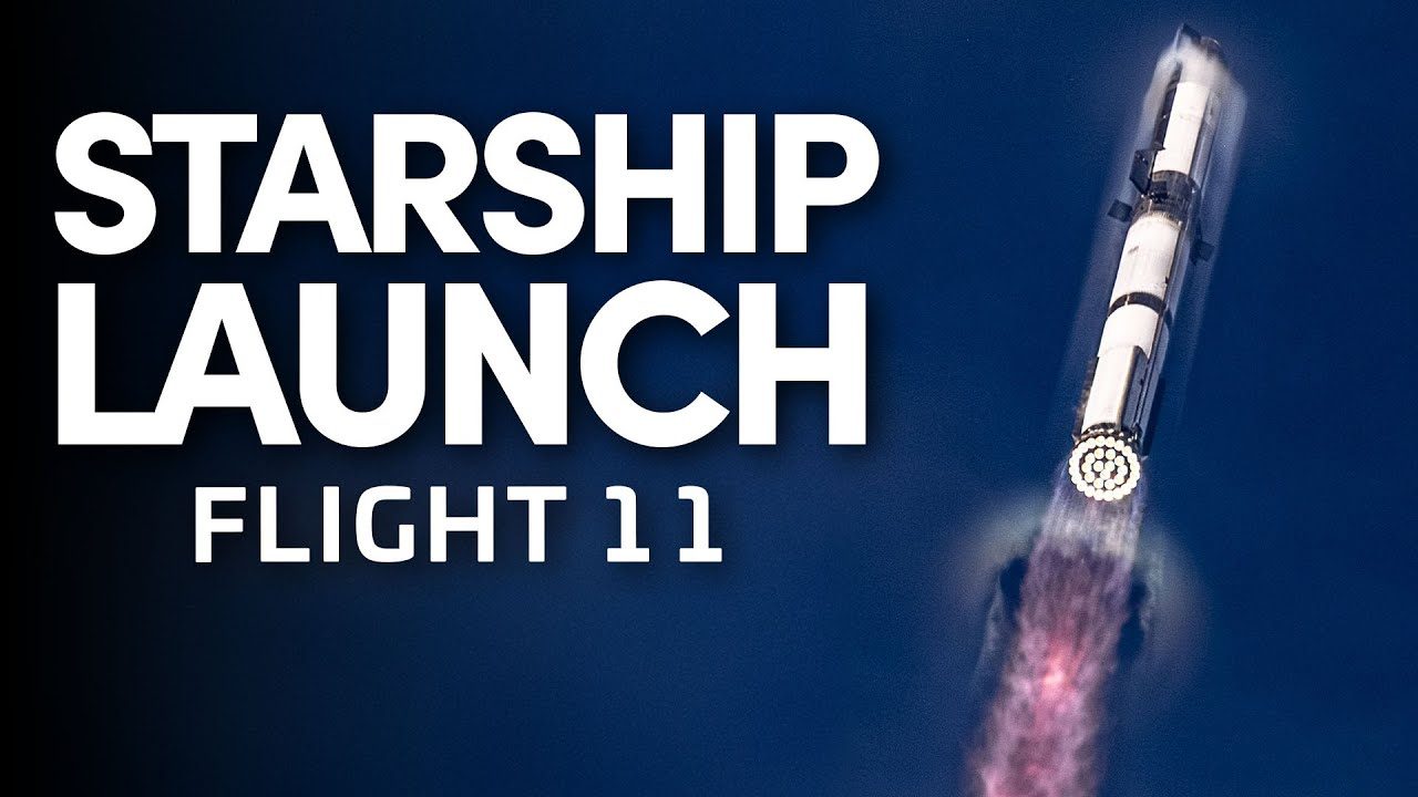 Starship Flight 11 launch stream title card