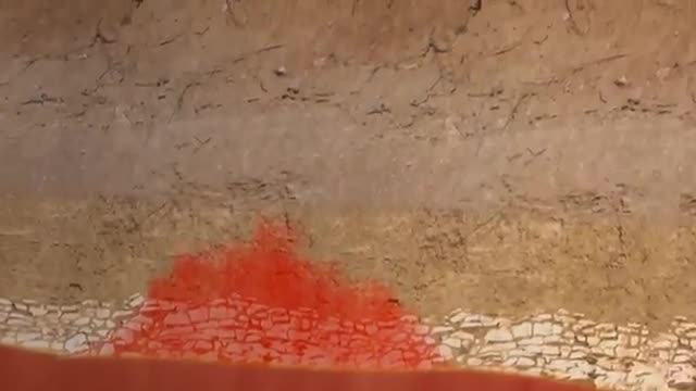 Hot rock under a cracked surface