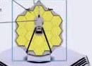 The gold hexagonal mirror of the James Webb Space Telescope.