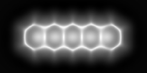Atomic force microscope view of a pentacene molecule