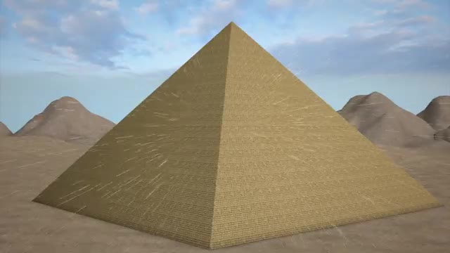 The Great Pyramid with scan lines across its face
